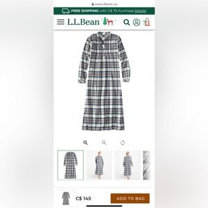 LL Bean flannel nightgown